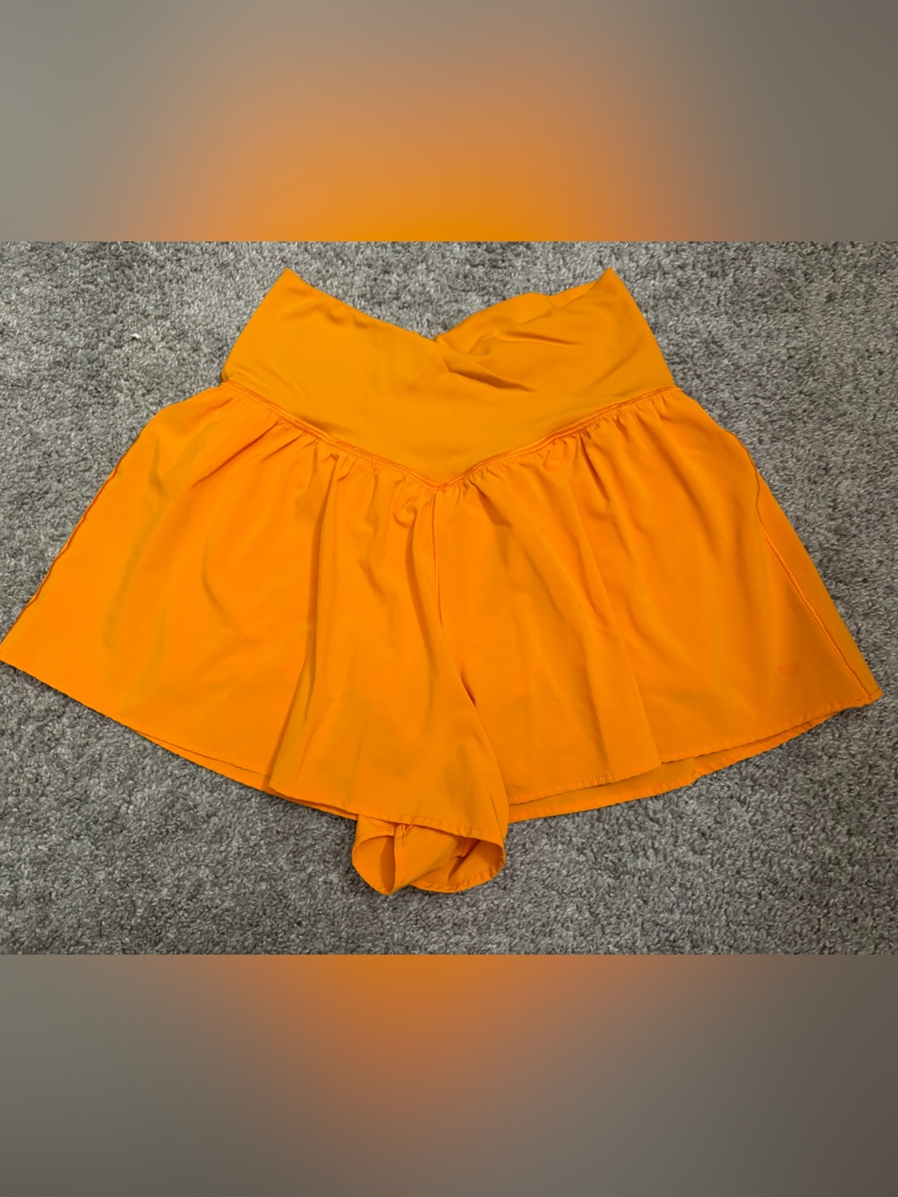 aerie Orange Athletic Shorts with Built-in Spandex